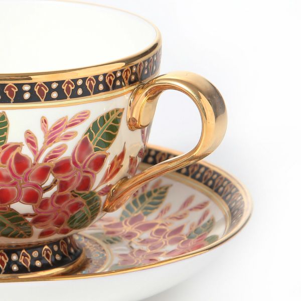 ブランベンジャロン工房 ティーカップ＆ソーサー プルメリアレッド