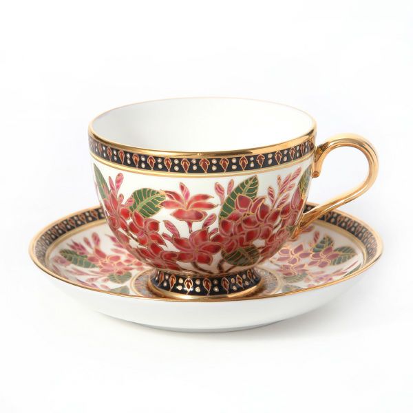 ブランベンジャロン工房 ティーカップ＆ソーサー プルメリアレッド