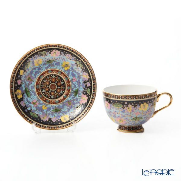 ブランベンジャロン工房 ティーカップ＆ソーサー ウォーターロータスブラック