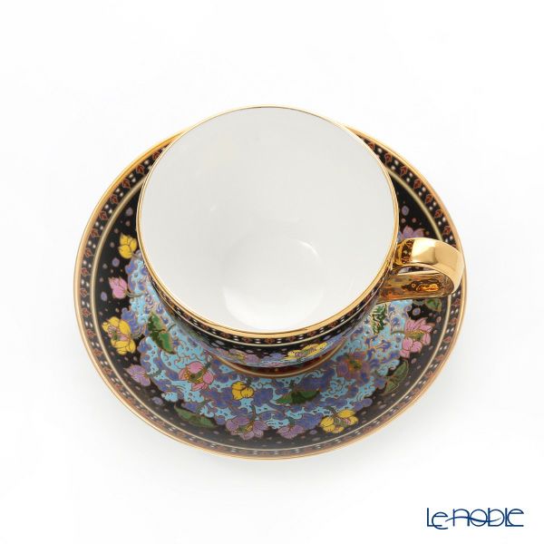 ブランベンジャロン工房 ティーカップ＆ソーサー ウォーターロータスブラック