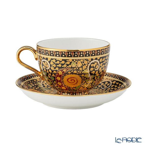 ブランベンジャロン工房 フラワーブラック ティーカップ＆ソーサー