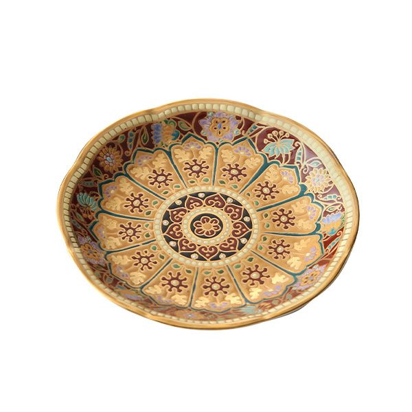 ブランベンジャロン工房 ミニプレート スコータイチャネルマルーン 8cm