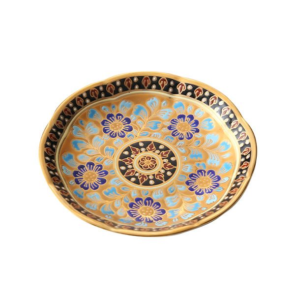 ブランベンジャロン工房 ミニプレート チャクリーメタリックイエロー 8cm