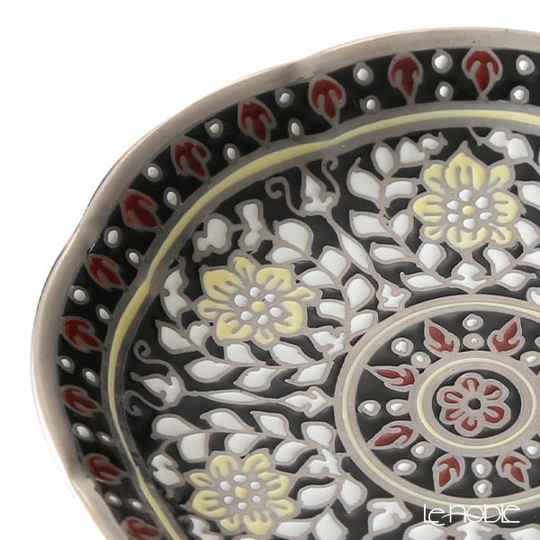 ブランベンジャロン工房 ミニプレート カニェンブラック／プラチナ 8cm