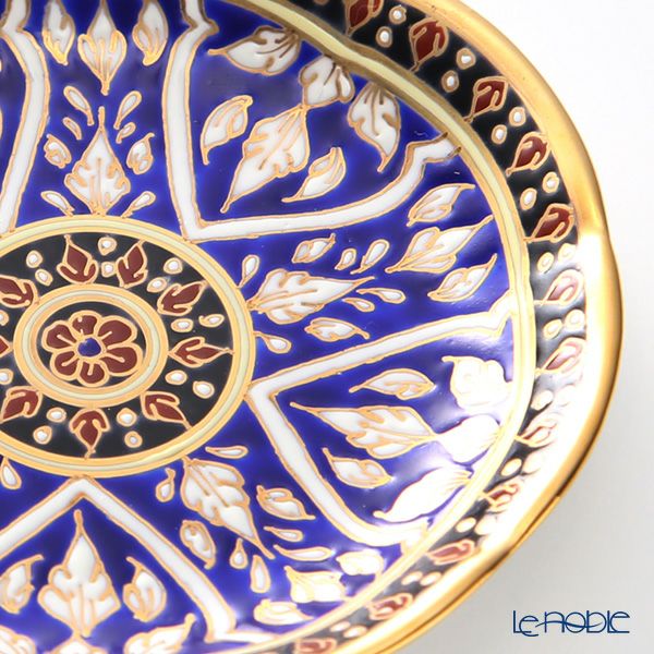 ブランベンジャロン工房 ミニプレート 8cm ロータスチャネルブルー