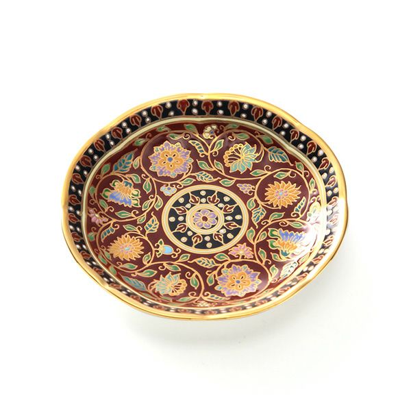 ブランベンジャロン工房 ミニプレート 8cm スコータイマルーン