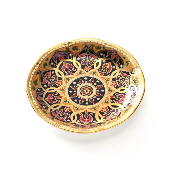 ブランベンジャロン工房 ミニプレート 8cm ブラックポメグラニット