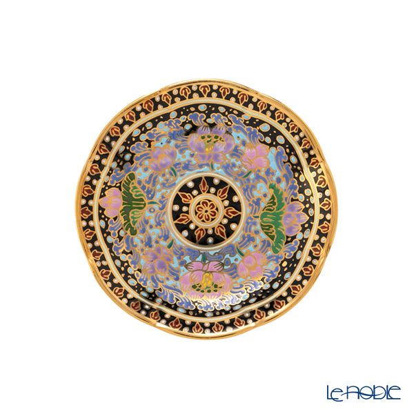 ブランベンジャロン工房 ミニプレート 8cm ウォーターロータスブラック