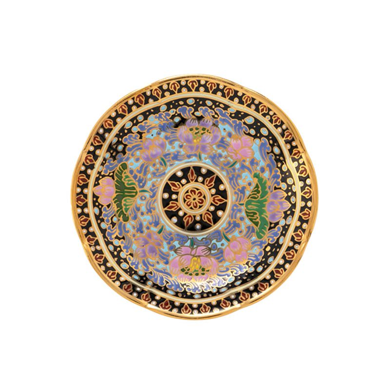 ブランベンジャロン工房 ミニプレート 8cm ウォーターロータスブラック