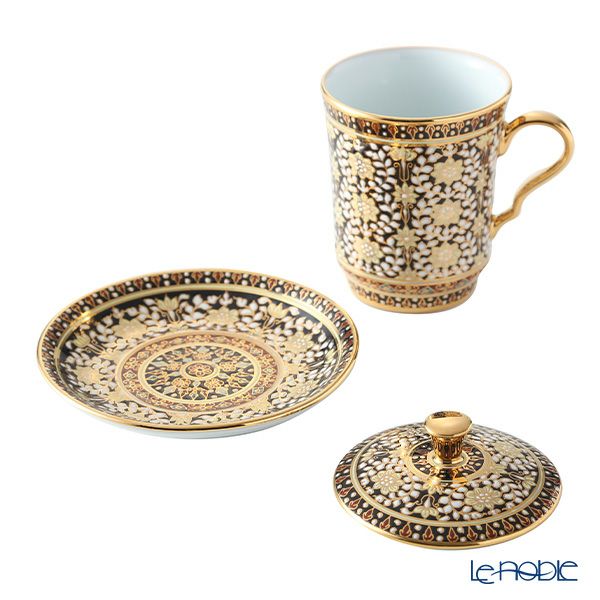 ブランベンジャロン工房 モカカップ＆ソーサー（蓋付） カニェンブラック 150ml