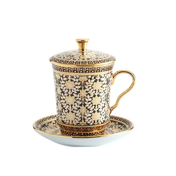 ブランベンジャロン工房 モカカップ＆ソーサー（蓋付） カニェンブラック 150ml