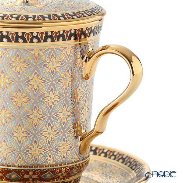 ブランベンジャロン工房 モカカップ＆ソーサー（蓋付） クラチャン グレイ 150ml