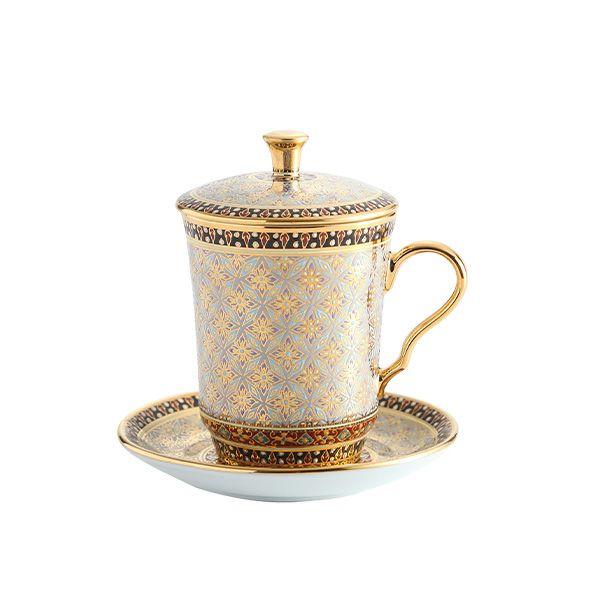 ブランベンジャロン工房 モカカップ＆ソーサー（蓋付） クラチャン グレイ 150ml