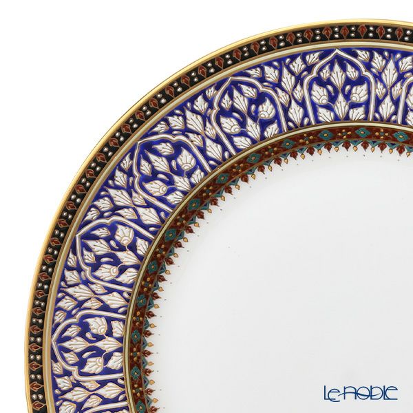 ブランベンジャロン工房 プレート 25cm ロータスチャネルブルー