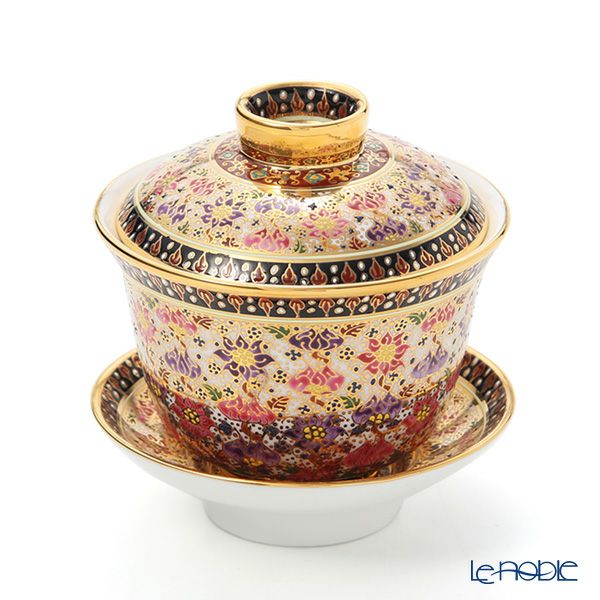 ブランベンジャロン工房 ロータスフラワー多彩 オリエンタルカップ＆ソーサー S