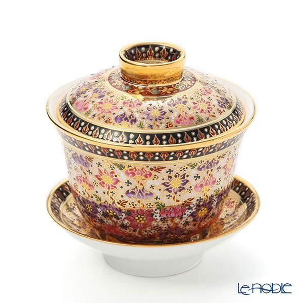 ブランベンジャロン工房 ロータスフラワー多彩 オリエンタルカップ＆ソーサー S