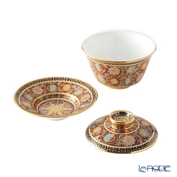 ブランベンジャロン工房 オリエンタルカップ＆ソーサー スコータイマルーン L