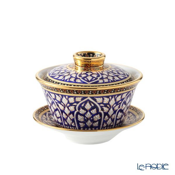 ブランベンジャロン工房 オリエンタルカップ＆ソーサー ロータスチャネルブルー L