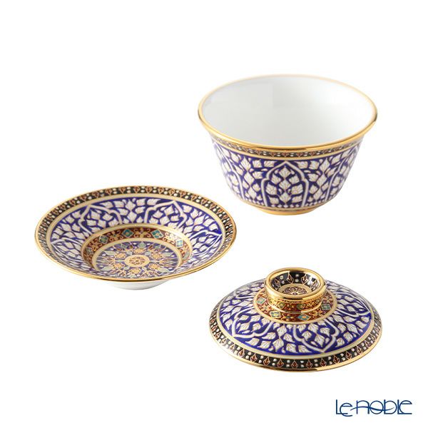 ブランベンジャロン工房 オリエンタルカップ＆ソーサー ロータスチャネルブルー L