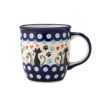 ポーリッシュポタリー（ポーランド陶器） ボレスワヴィエツ マグカップ 350ml／9.7cm 猫とハート 1105／A-1378A