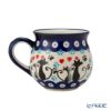 ポーリッシュポタリー（ポーランド陶器） ボレスワヴィエツ マグカップ 220ml／8cm 猫とハート 1452／A-1378A