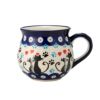 ポーリッシュポタリー（ポーランド陶器） ボレスワヴィエツ マグカップ 220ml／8cm 猫とハート 1452／A-1378A