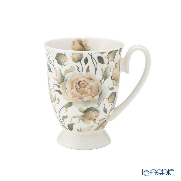 DUO フローラルシリーズ イングリッシュローズ マグカップ ホワイト ペア 340ml