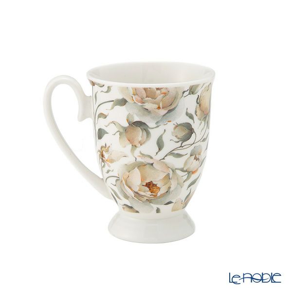 DUO フローラルシリーズ イングリッシュローズ マグカップ ホワイト ペア 340ml