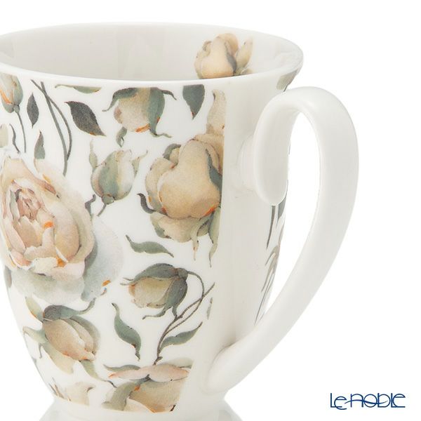 DUO フローラルシリーズ イングリッシュローズ マグカップ ホワイト ペア 340ml