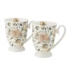 DUO フローラルシリーズ イングリッシュローズ マグカップ ホワイト ペア 340ml