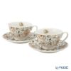 DUO フローラルシリーズ イングリッシュローズ カップ＆ソーサー ホワイト ペア 250ml