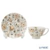 DUO フローラルシリーズ イングリッシュローズ カップ＆ソーサー ホワイト ペア 250ml