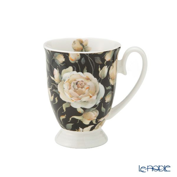 DUO フローラルシリーズ イングリッシュローズ マグカップ ブラック ペア 340ml
