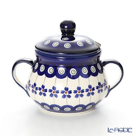 ポーリッシュポタリー（ポーランド陶器） ボレスワヴィエツ シュガーボウル 250ml／9.8cm 1354／A-166A