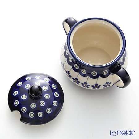 ポーリッシュポタリー（ポーランド陶器） ボレスワヴィエツ シュガーボウル 250ml／9.8cm 1354／A-166A