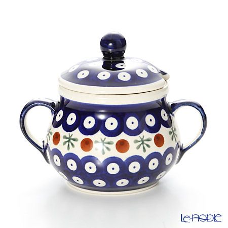 ポーリッシュポタリー（ポーランド陶器） ボレスワヴィエツ シュガーボウル 250ml／9.8cm 1354／D-41