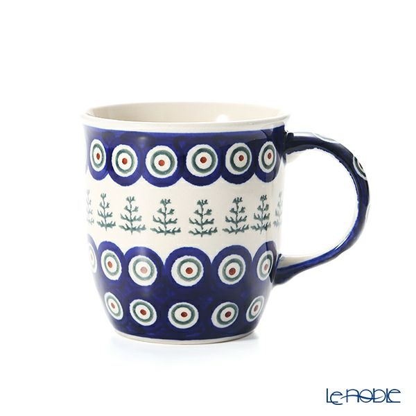 ポーリッシュポタリー（ポーランド陶器） ボレスワヴィエツ マグカップ 350ml／9.7cm XMAS／クリスマス（もみの木）1105／D-312