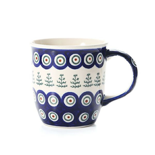 ポーリッシュポタリー（ポーランド陶器） ボレスワヴィエツ マグカップ 350ml／9.7cm XMAS／クリスマス（もみの木）1105／D-312