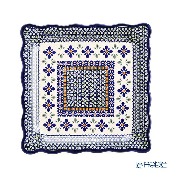 ポーリッシュポタリー（ポーランド陶器） ボレスワヴィエツ スクエアプレート 24cm 1570／DU-60