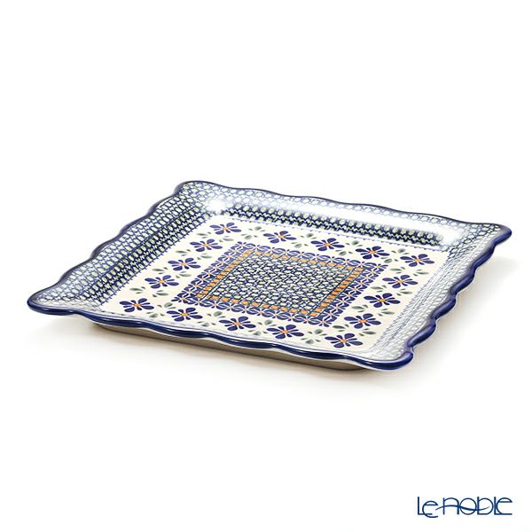 ポーリッシュポタリー（ポーランド陶器） ボレスワヴィエツ スクエアプレート 24cm 1570／DU-60