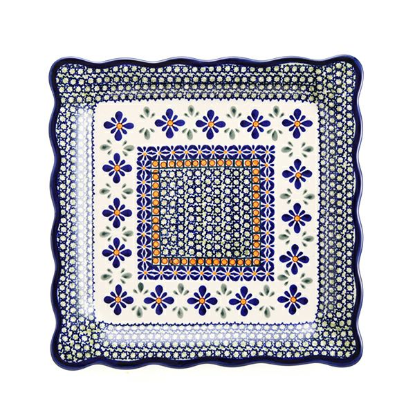 ポーリッシュポタリー（ポーランド陶器） ボレスワヴィエツ スクエアプレート 24cm 1570／DU-60