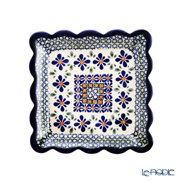 ポーリッシュポタリー（ポーランド陶器） ボレスワヴィエツ スクエアプレート 16cm 1610／DU-60