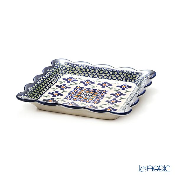 ポーリッシュポタリー（ポーランド陶器） ボレスワヴィエツ スクエアプレート 16cm 1610／DU-60