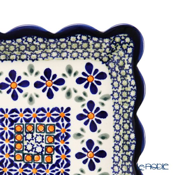 ポーリッシュポタリー（ポーランド陶器） ボレスワヴィエツ スクエアプレート 16cm 1610／DU-60