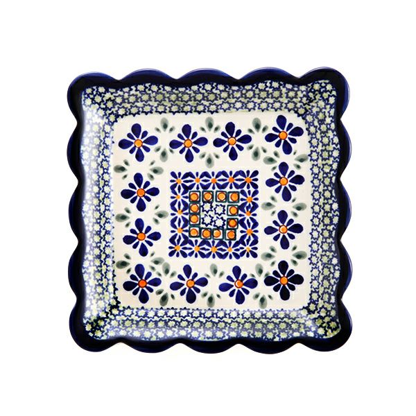 ポーリッシュポタリー（ポーランド陶器） ボレスワヴィエツ スクエアプレート 16cm 1610／DU-60