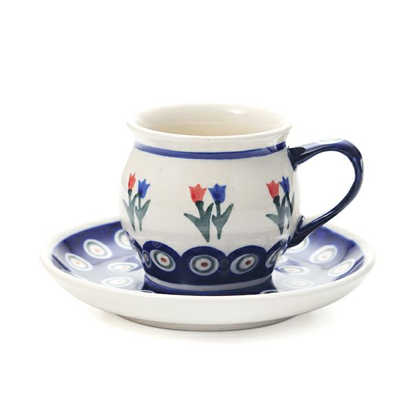 ポーリッシュポタリー（ポーランド陶器） ボレスワヴィエツ コーヒーカップ＆ソーサー 160ml／14.2cm 913／710／809