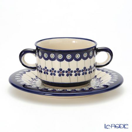 ポーリッシュポタリー（ポーランド陶器） ボレスワヴィエツ スープカップ＆ソーサー 260ml 900／908／A-166A