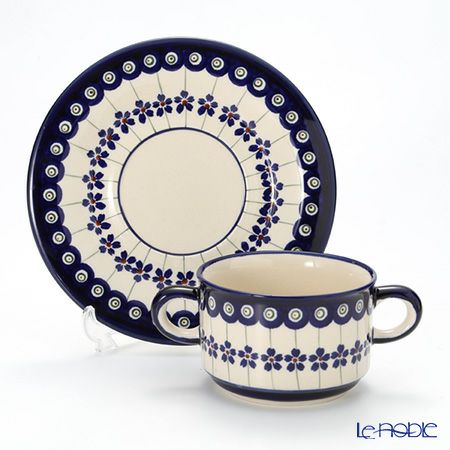 ポーリッシュポタリー（ポーランド陶器） ボレスワヴィエツ スープカップ＆ソーサー 260ml 900／908／A-166A