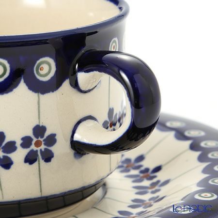 ポーリッシュポタリー（ポーランド陶器） ボレスワヴィエツ スープカップ＆ソーサー 260ml 900／908／A-166A