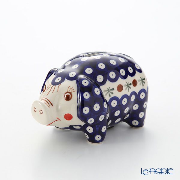 ポーリッシュポタリー（ポーランド陶器） ボレスワヴィエツ ピギーバンク（豚の貯金箱） 15.5cm／H9.3cm 1815／D-41